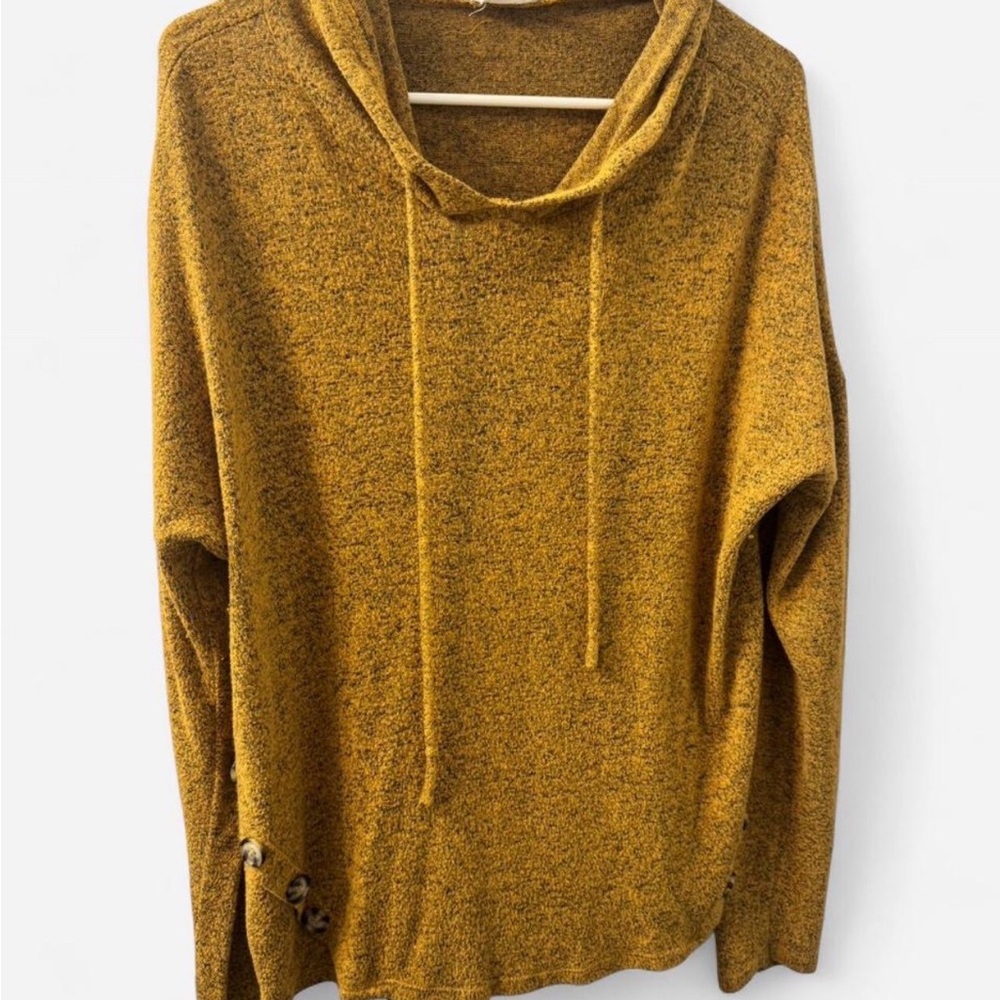 Elegant Mustard Cowl Neck Sweater